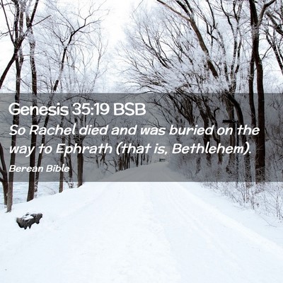 Picture 02 - Genesis 35:19 BSB - So Rachel died and was buried on the way to - Bible Verse Picture