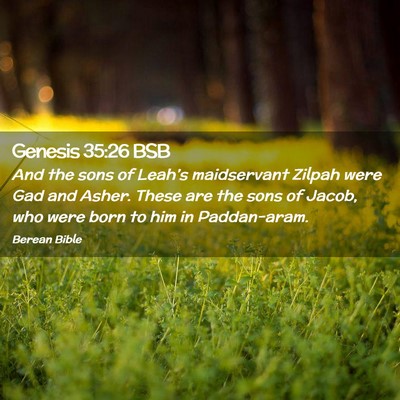 Picture 02 - Genesis 35:26 BSB - And the sons of Leah’s maidservant Zilpah were - Bible Verse Picture
