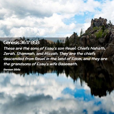 Picture 02 - Genesis 36:17 BSB - These are the sons of Esau’s son Reuel: Chiefs - Bible Verse Picture