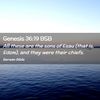Picture 02 - Genesis 36:19 BSB - All these are the sons of Esau (that is, Edom), - Bible Verse Picture