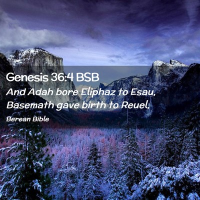 Picture 02 - Genesis 36:4 BSB - And Adah bore Eliphaz to Esau, Basemath gave - Bible Verse Picture
