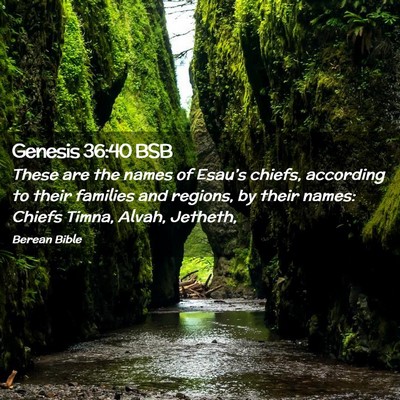 Picture 02 - Genesis 36:40 BSB - These are the names of Esau’s chiefs, according - Bible Verse Picture