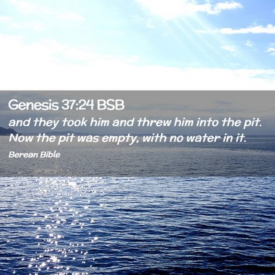 Picture 02 - Genesis 37:24 BSB - and they took him and threw him into the pit. Now - Bible Verse Picture