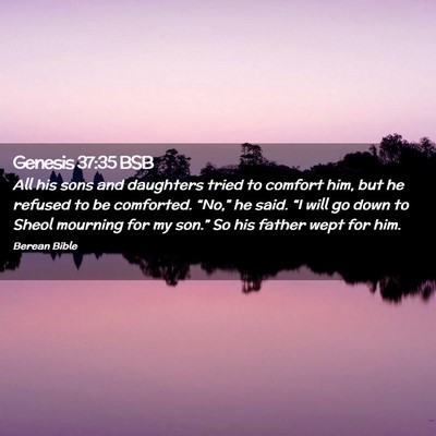 Picture 02 - Genesis 37:35 BSB - All his sons and daughters tried to comfort him, - Bible Verse Picture