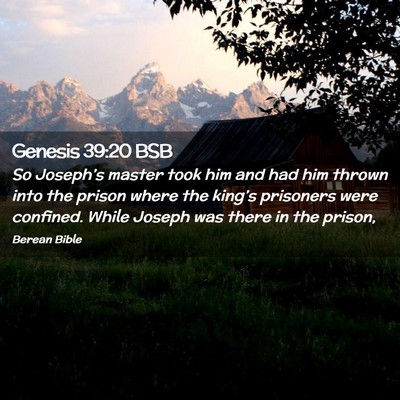 Picture 02 - Genesis 39:20 BSB - So Joseph’s master took him and had him thrown - Bible Verse Picture