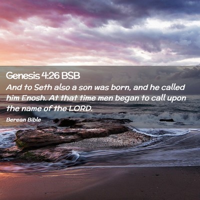 Picture 02 - Genesis 4:26 BSB - And to Seth also a son was born, and he called - Bible Verse Picture