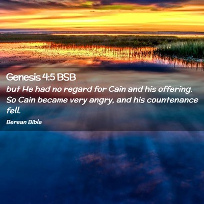 Picture 02 - Genesis 4:5 BSB - but He had no regard for Cain and his offering. - Bible Verse Picture