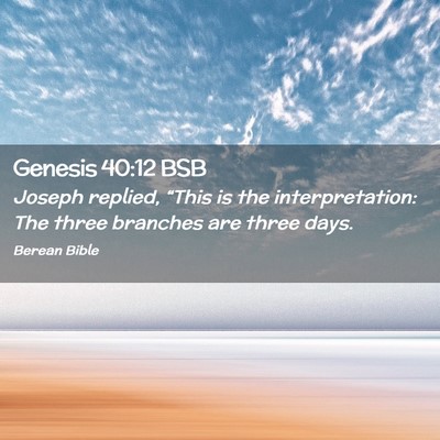 Picture 02 - Genesis 40:12 BSB - Joseph replied, “This is the interpretation: - Bible Verse Picture