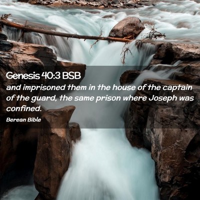 Picture 02 - Genesis 40:3 BSB - and imprisoned them in the house of the captain - Bible Verse Picture