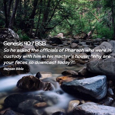 Picture 02 - Genesis 40:7 BSB - So he asked the officials of Pharaoh who were in - Bible Verse Picture