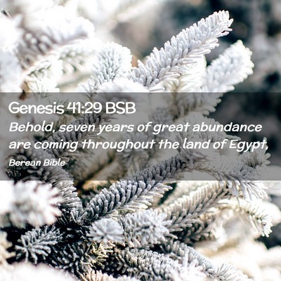 Picture 02 - Genesis 41:29 BSB - Behold, seven years of great abundance are coming - Bible Verse Picture