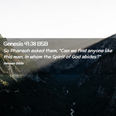 Picture 02 - Genesis 41:38 BSB - So Pharaoh asked them, “Can we find anyone like - Bible Verse Picture