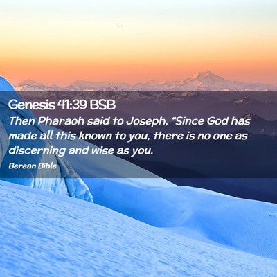Picture 02 - Genesis 41:39 BSB - Then Pharaoh said to Joseph, “Since God has - Bible Verse Picture