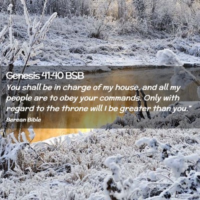 Picture 02 - Genesis 41:40 BSB - You shall be in charge of my house, and all my - Bible Verse Picture