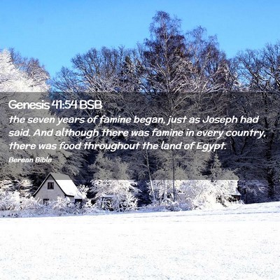 Picture 02 - Genesis 41:54 BSB - the seven years of famine began, just as Joseph - Bible Verse Picture