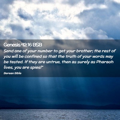 Picture 02 - Genesis 42:16 BSB - Send one of your number to get your brother; the - Bible Verse Picture