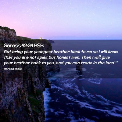 Picture 02 - Genesis 42:34 BSB - But bring your youngest brother back to me so I - Bible Verse Picture