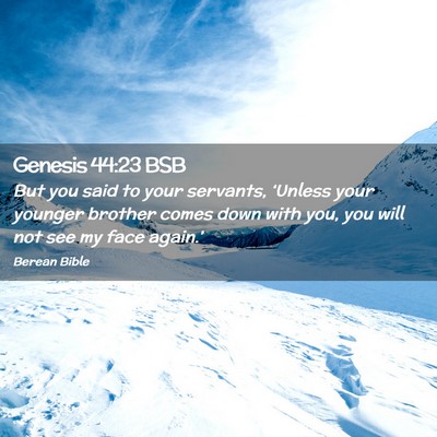 Picture 02 - Genesis 44:23 BSB - But you said to your servants, ‘Unless your - Bible Verse Picture