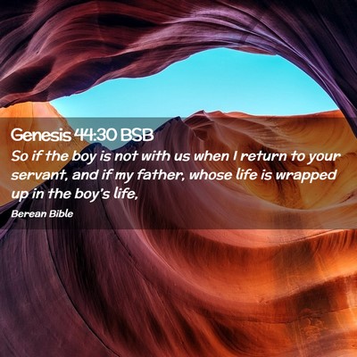 Picture 02 - Genesis 44:30 BSB - So if the boy is not with us when I return to - Bible Verse Picture