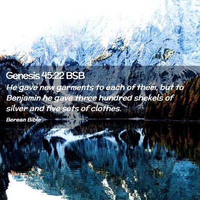 Picture 02 - Genesis 45:22 BSB - He gave new garments to each of them, but to - Bible Verse Picture