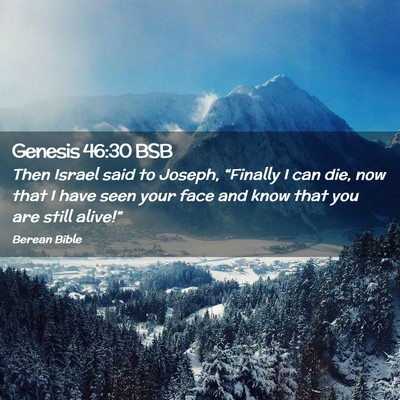 Picture 02 - Genesis 46:30 BSB - Then Israel said to Joseph, “Finally I can die, - Bible Verse Picture