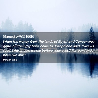 Picture 02 - Genesis 47:15 BSB - When the money from the lands of Egypt and Canaan - Bible Verse Picture