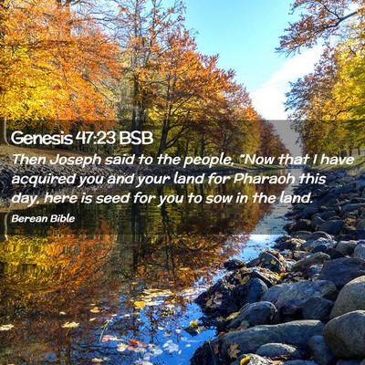 Picture 02 - Genesis 47:23 BSB - Then Joseph said to the people, “Now that I - Bible Verse Picture