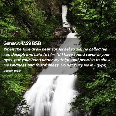Picture 02 - Genesis 47:29 BSB - When the time drew near for Israel to die, he - Bible Verse Picture