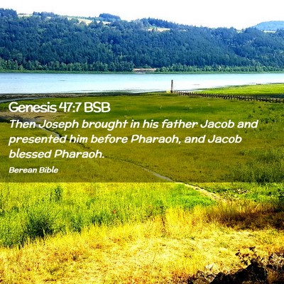 Picture 02 - Genesis 47:7 BSB - Then Joseph brought in his father Jacob and - Bible Verse Picture