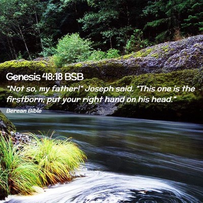 Picture 02 - Genesis 48:18 BSB - “Not so, my father!” Joseph said. “This one - Bible Verse Picture