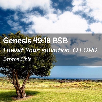 Picture 02 - Genesis 49:18 BSB - I await Your salvation, O - Bible Verse Picture