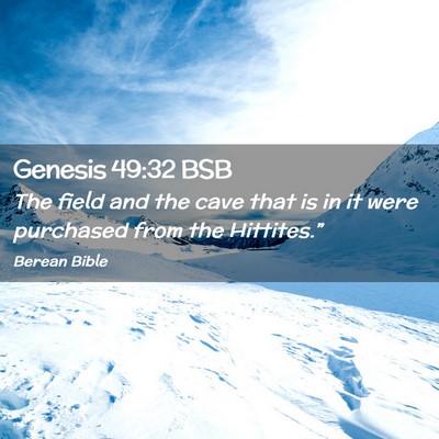 Picture 02 - Genesis 49:32 BSB - The field and the cave that is in it were - Bible Verse Picture