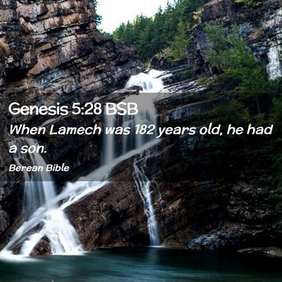 Picture 02 - Genesis 5:28 BSB - When Lamech was 182 years old, he had a - Bible Verse Picture