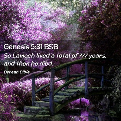 Picture 02 - Genesis 5:31 BSB - So Lamech lived a total of 777 years, and then he - Bible Verse Picture