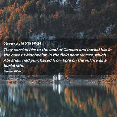 Picture 02 - Genesis 50:13 BSB - They carried him to the land of Canaan and buried - Bible Verse Picture