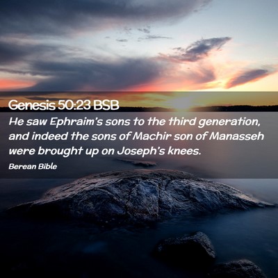 Picture 02 - Genesis 50:23 BSB - He saw Ephraim’s sons to the third generation, - Bible Verse Picture