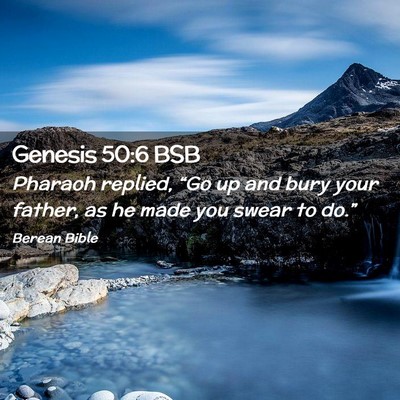 Picture 02 - Genesis 50:6 BSB - Pharaoh replied, “Go up and bury your father, - Bible Verse Picture