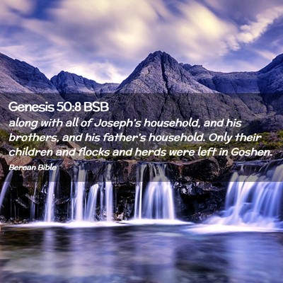 Picture 02 - Genesis 50:8 BSB - along with all of Joseph’s household, and his - Bible Verse Picture