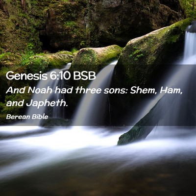 Picture 02 - Genesis 6:10 BSB - And Noah had three sons: Shem, Ham, and - Bible Verse Picture