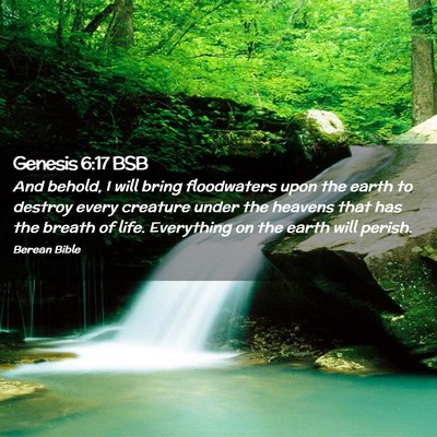 Picture 02 - Genesis 6:17 BSB - And behold, I will bring floodwaters upon the - Bible Verse Picture