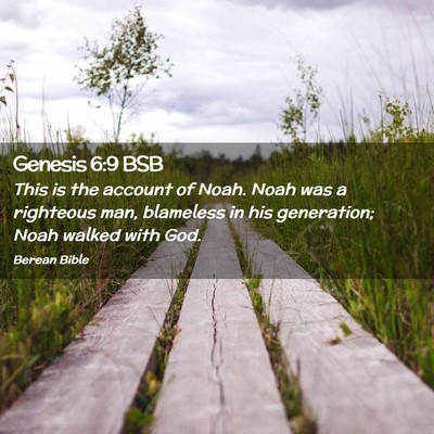 Picture 02 - Genesis 6:9 BSB - This is the account of Noah. Noah was a righteous - Bible Verse Picture