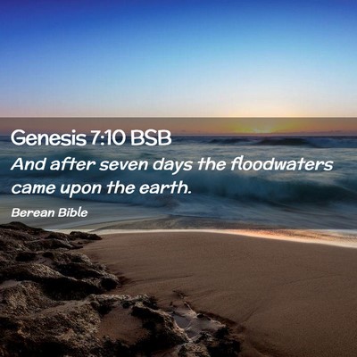Picture 02 - Genesis 7:10 BSB - And after seven days the floodwaters came upon - Bible Verse Picture