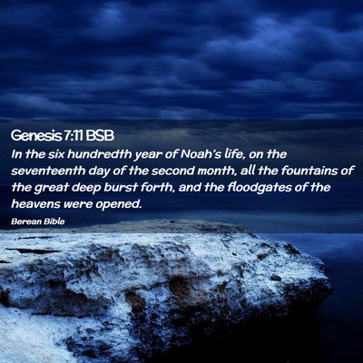 Picture 02 - Genesis 7:11 BSB - In the six hundredth year of Noah’s life, on - Bible Verse Picture