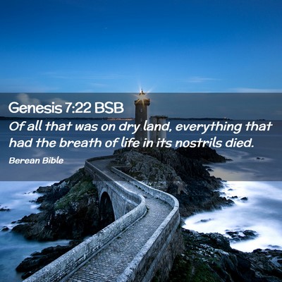 Picture 02 - Genesis 7:22 BSB - Of all that was on dry land, everything that had - Bible Verse Picture