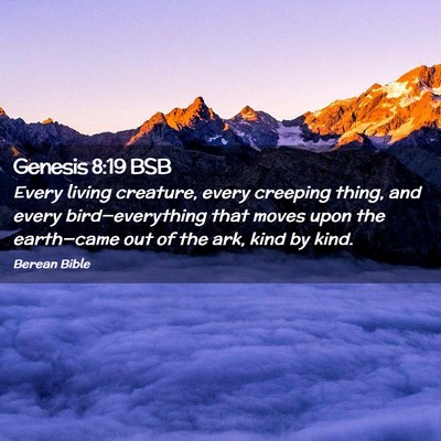 Picture 02 - Genesis 8:19 BSB - Every living creature, every creeping thing, and - Bible Verse Picture