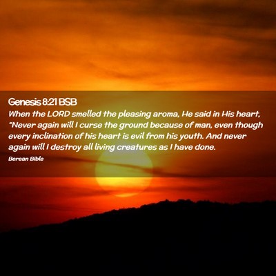 Picture 02 - Genesis 8:21 BSB - When the LORD smelled the pleasing aroma, He said - Bible Verse Picture