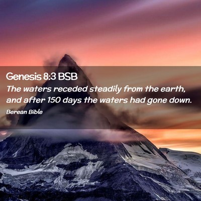 Picture 02 - Genesis 8:3 BSB - The waters receded steadily from the earth, and - Bible Verse Picture