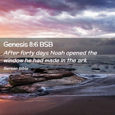 Picture 02 - Genesis 8:6 BSB - After forty days Noah opened the window he had - Bible Verse Picture