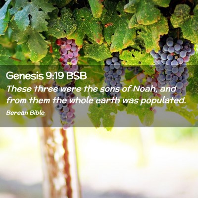 Picture 02 - Genesis 9:19 BSB - These three were the sons of Noah, and from them - Bible Verse Picture