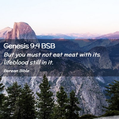 Picture 02 - Genesis 9:4 BSB - But you must not eat meat with its lifeblood - Bible Verse Picture
